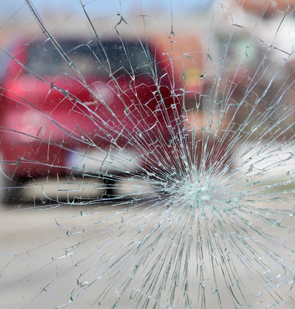 Broken windshield, car accident Broken Windshield
